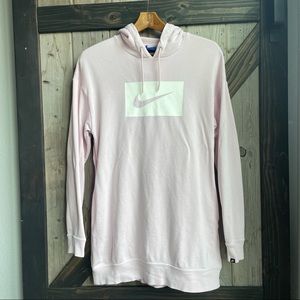 Nike pink tunic hoodie size small